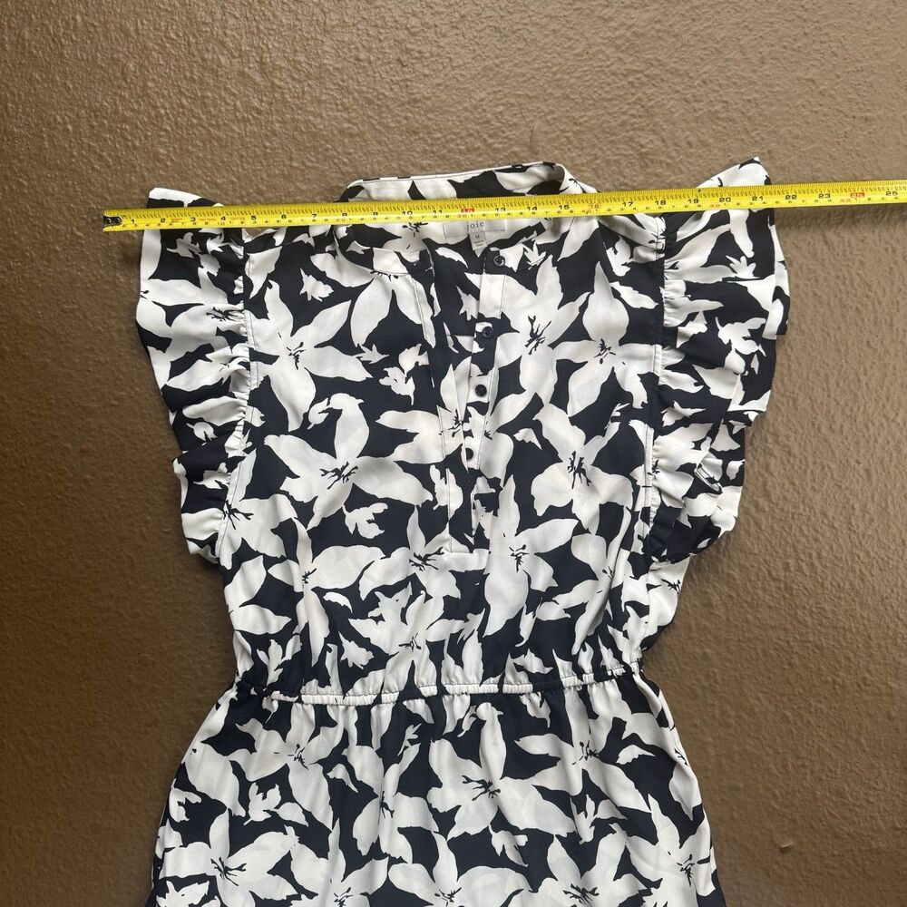 Joie Krystina Dress Sz M Ruffles Flutter Sleeve Summer White Black Floral $348 - Picture 10 of 13